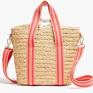 J Crew Factory Raffia Straw Mini Tote Bag